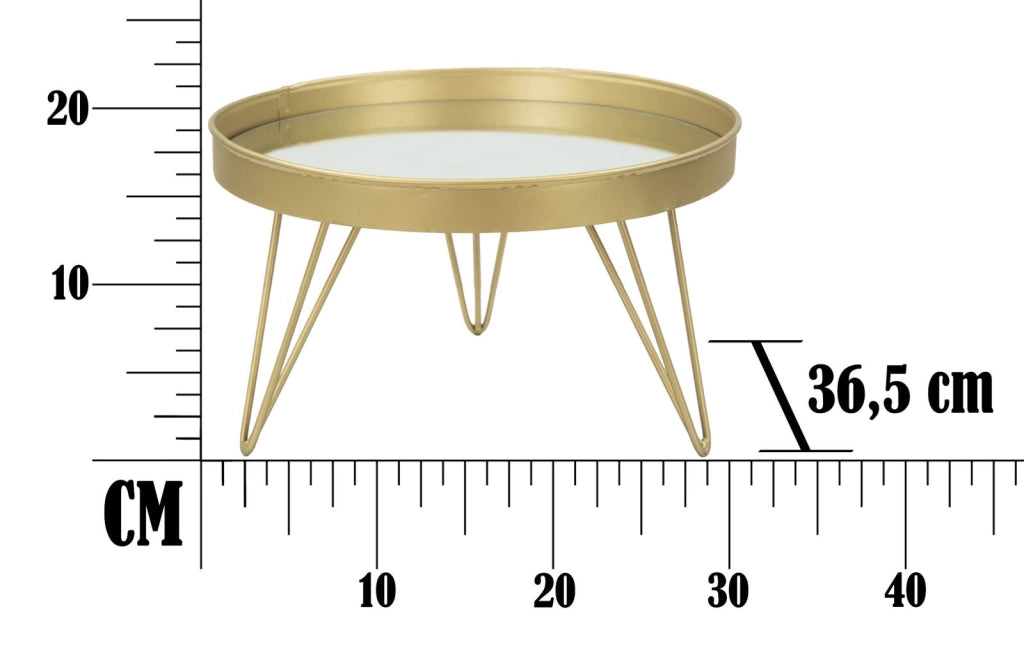 Svuota Tasche Glam Oro/Mirror Ø31x18 cm in Ferro e Specchio Oro
