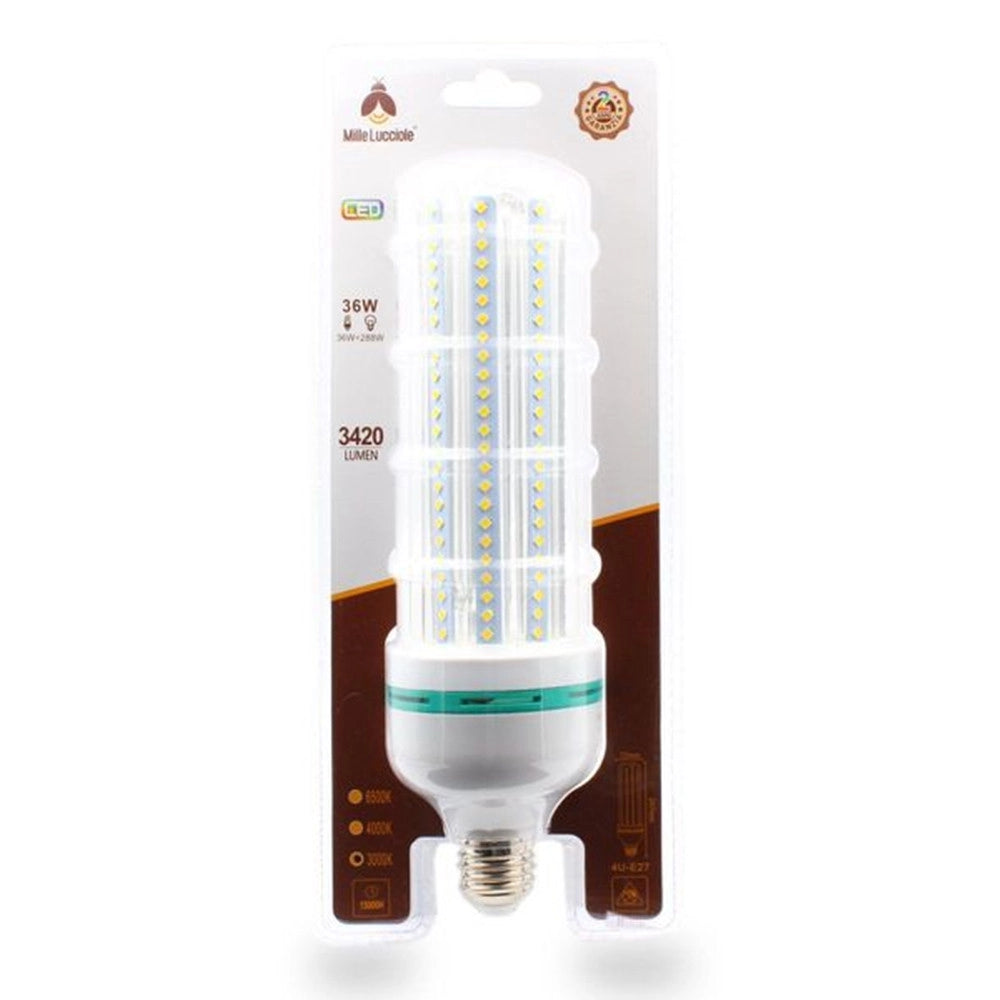 Trade Shop - Lampadina Led E27 36w 4u 3420lm Tubolare Tubo Lineare Luce Fredda Naturale Calda -