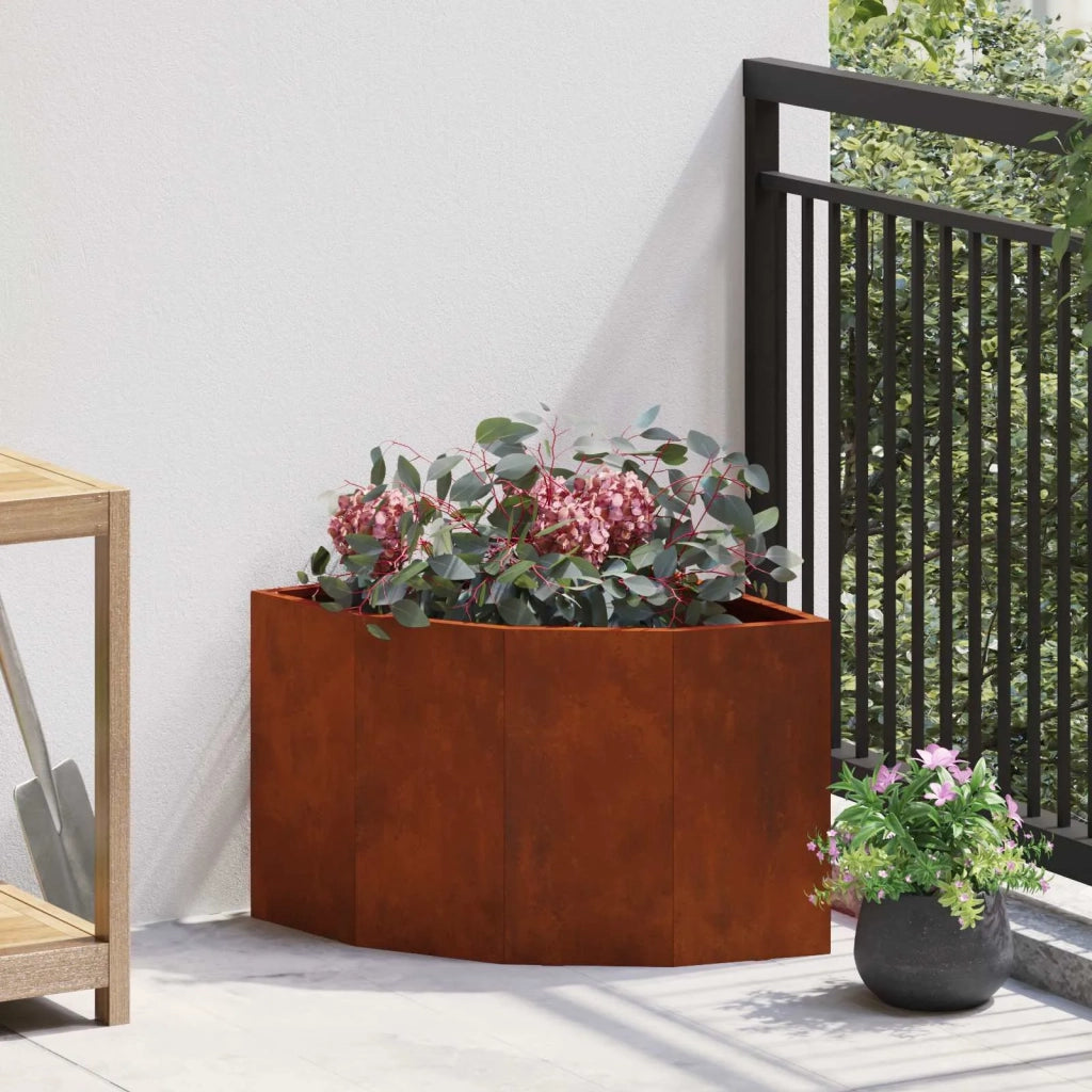 Vaso d'angolo Ruggine 45 x 45 x 35 cm acciaio corten 883653