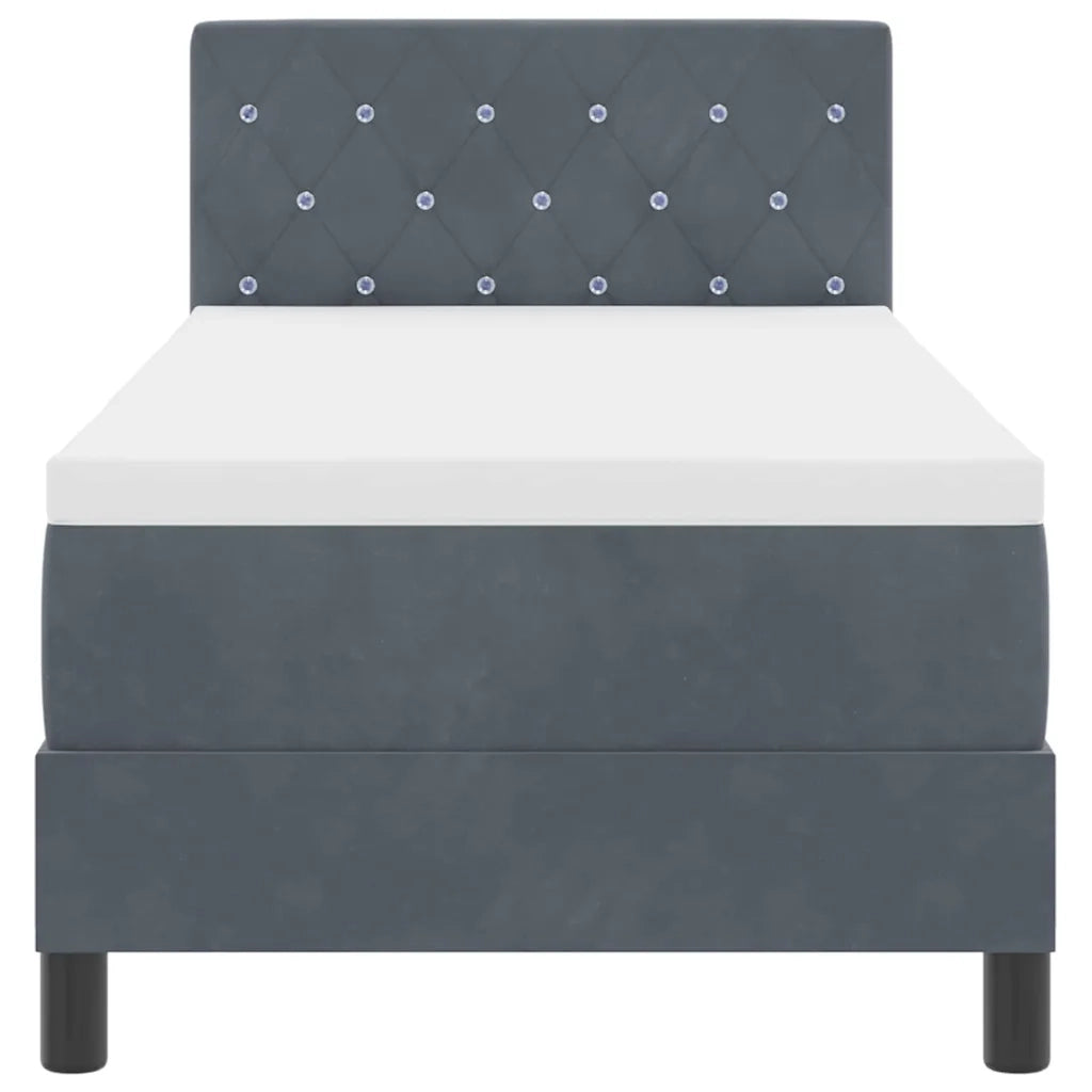Letto a Sorgente LED con led Grigio scuro 80 x 200 cm Velluto 3342549