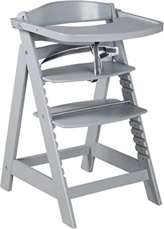 Sedile per Bambino - Sedile in Legno per Bambino - Sedile e Tavolo per Bambino - Sedile in Legno per Bambino - Taupe/Con Piatto da Pranzo - 54D x 44,5L x 78,5A cm - 6,5 kg