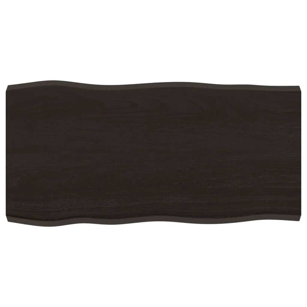 Piano Tavolo Marrone Scuro 80x40x(2-4)cm in Rovere Non Trattato 364005