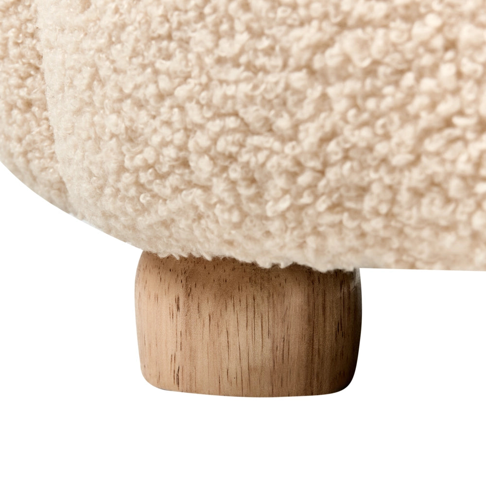 Poltrona per bambini Bouclé Gatto Beige Tappezzeria Sedia bassa per bambini Forma