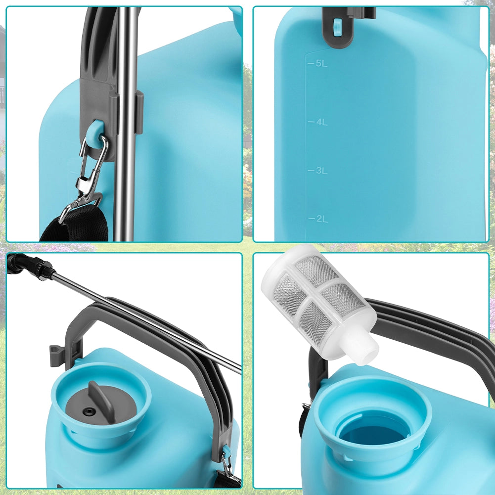 Nebulizzatore a Batteria 5 Litri Senza Fili Spruzzatore a Pressione per Giardino