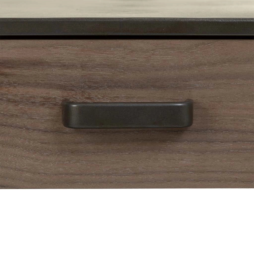 Tavolino in metallo e legno nero 50x52x56h cm