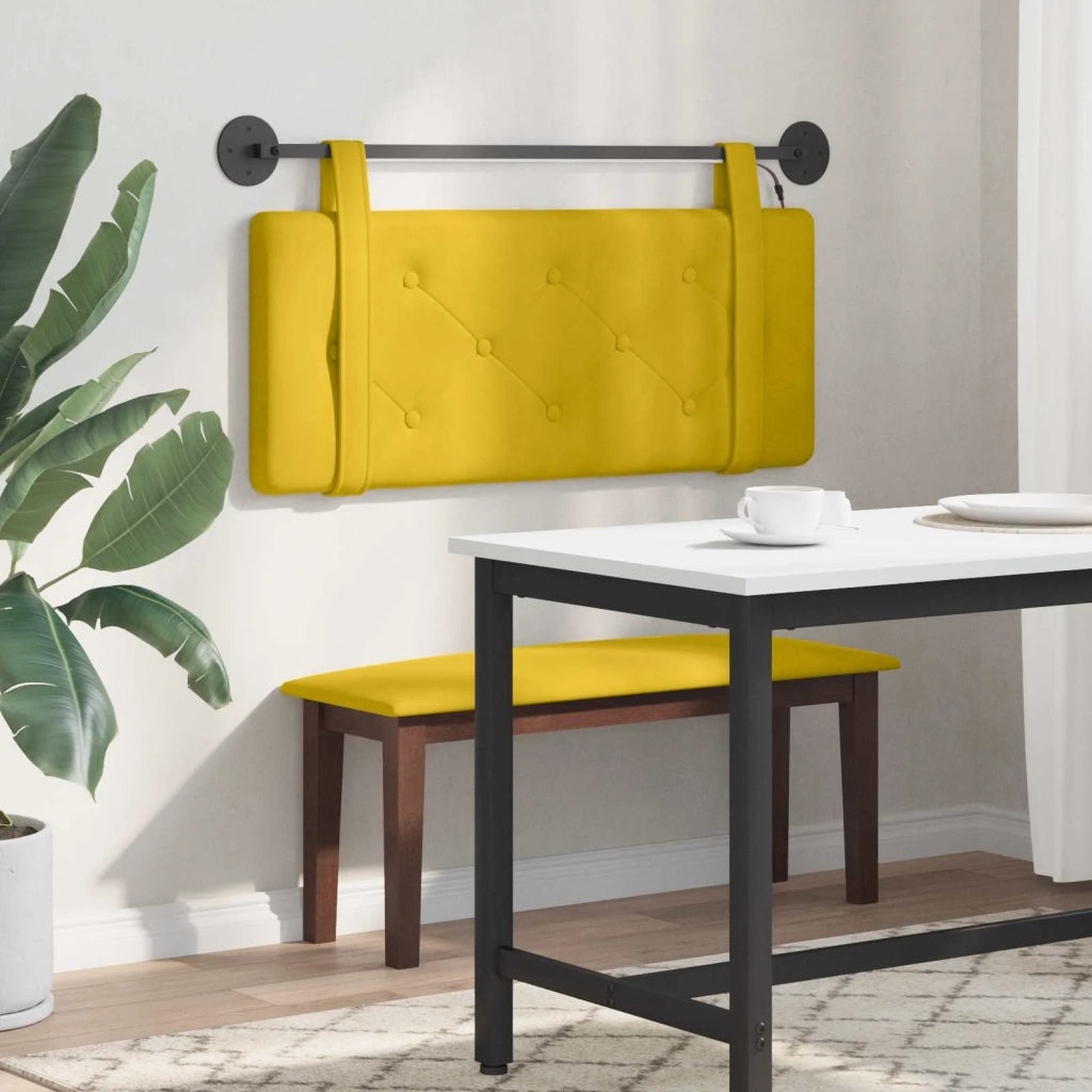 Testiera sospesa Con luce LED Giallo Velluto