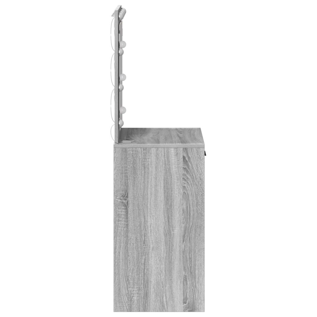 Tolette con luci LED Grigio Sonoma 50x41x135 cm