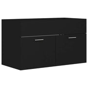 Elegante mobiletto per lavabo da bagno nero 80 x 38,5 x 46 cm realizzato in legno composito nero 02_0047799