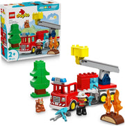 LEGO DUPLO Autopompa con Manichetta e Pompiere - Gioco Didattico per la Motricita Fine - Camion Giocattolo Rosso con Sca