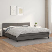Giroletto a Molle con Materasso Grgio 200x200 cm in Similpelle cod mxl 60655