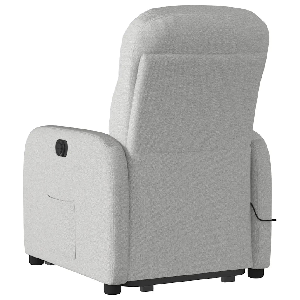 Poltrona | Sedia Relax Alzapersona Massaggi Reclinabile Grigio Nuvola Tessuto