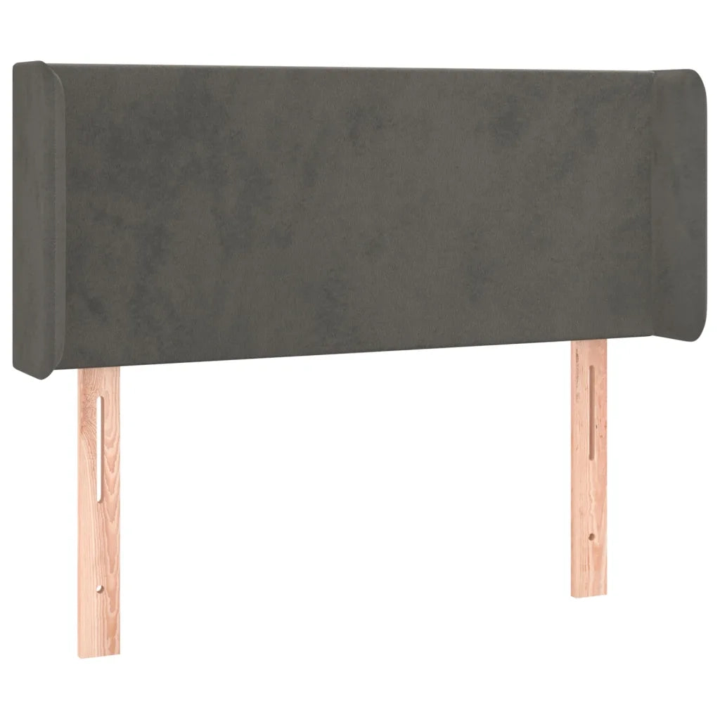 Testiera ad Orecchio Grigio Scuro 103x16x78/88 cm in Velluto 3118531