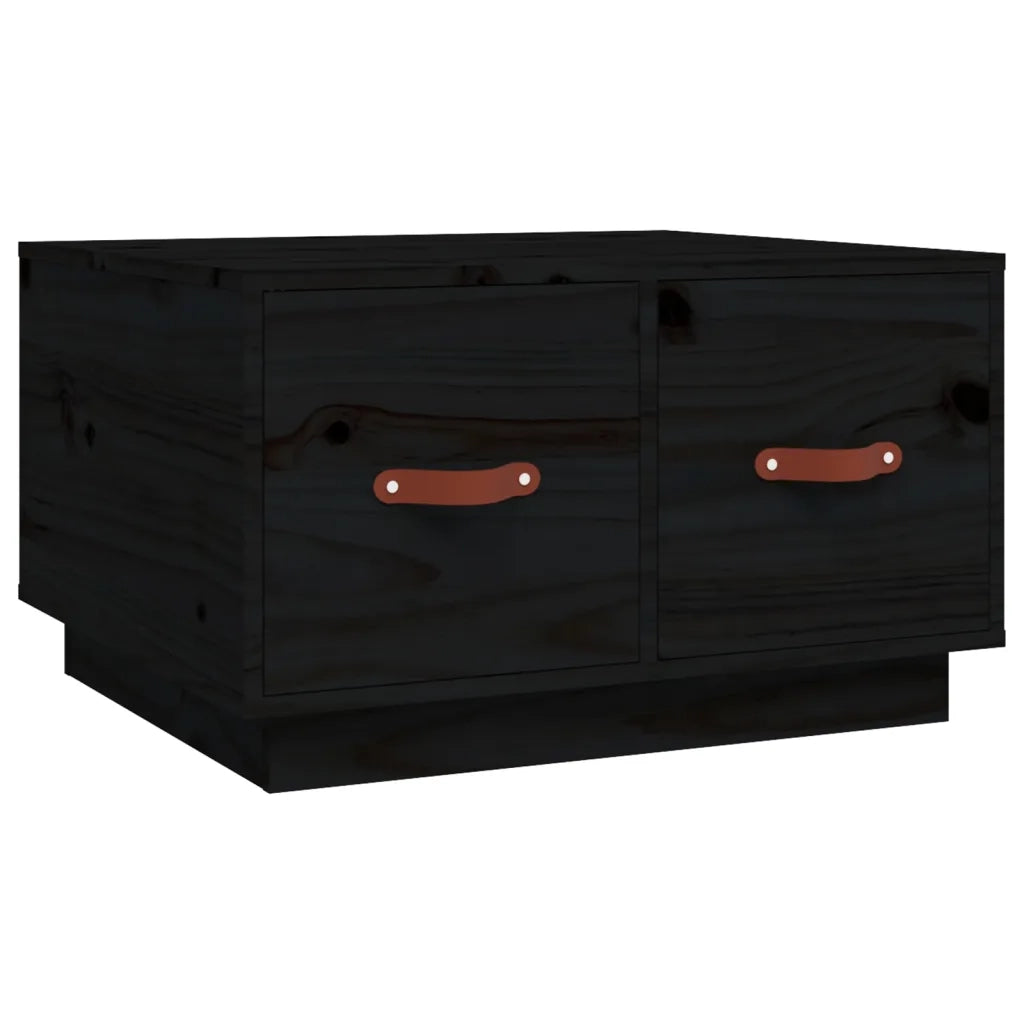 Tavolino da salotto | Tavolino da caff¨¨ | Tavolino da Soggiorno Nero 60x53x35 cm Legno Massello di Pino