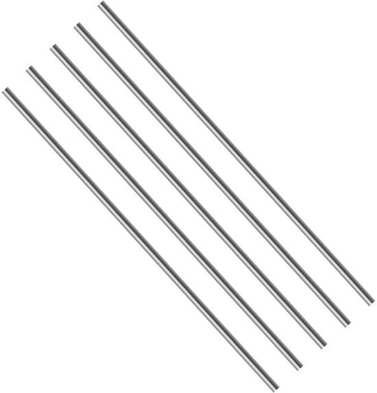 Tubolare in Acciaio Inossidabile 304 - 1,5 mm x 200 mm - Asta Massiva - Duratura - Ideale per Modellismo - Sicuro da Utilizzare