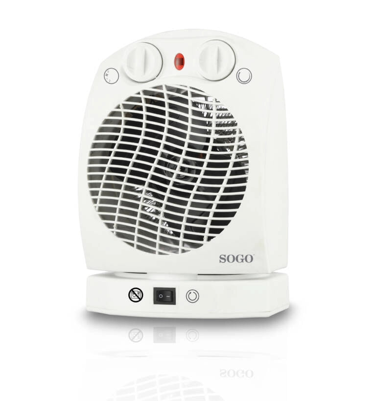 Termoventilatore elettrico 2000W con oscillazione, 2 livelli calore e modalità ventilatore, termostato regolabile - Sogo