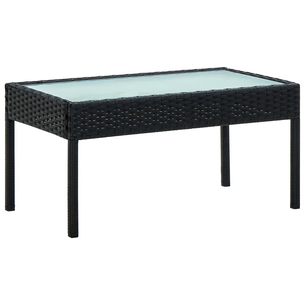 Set Divani da Giardino 4 pz con Cuscini in Polyrattan Nero cod mxl 34849