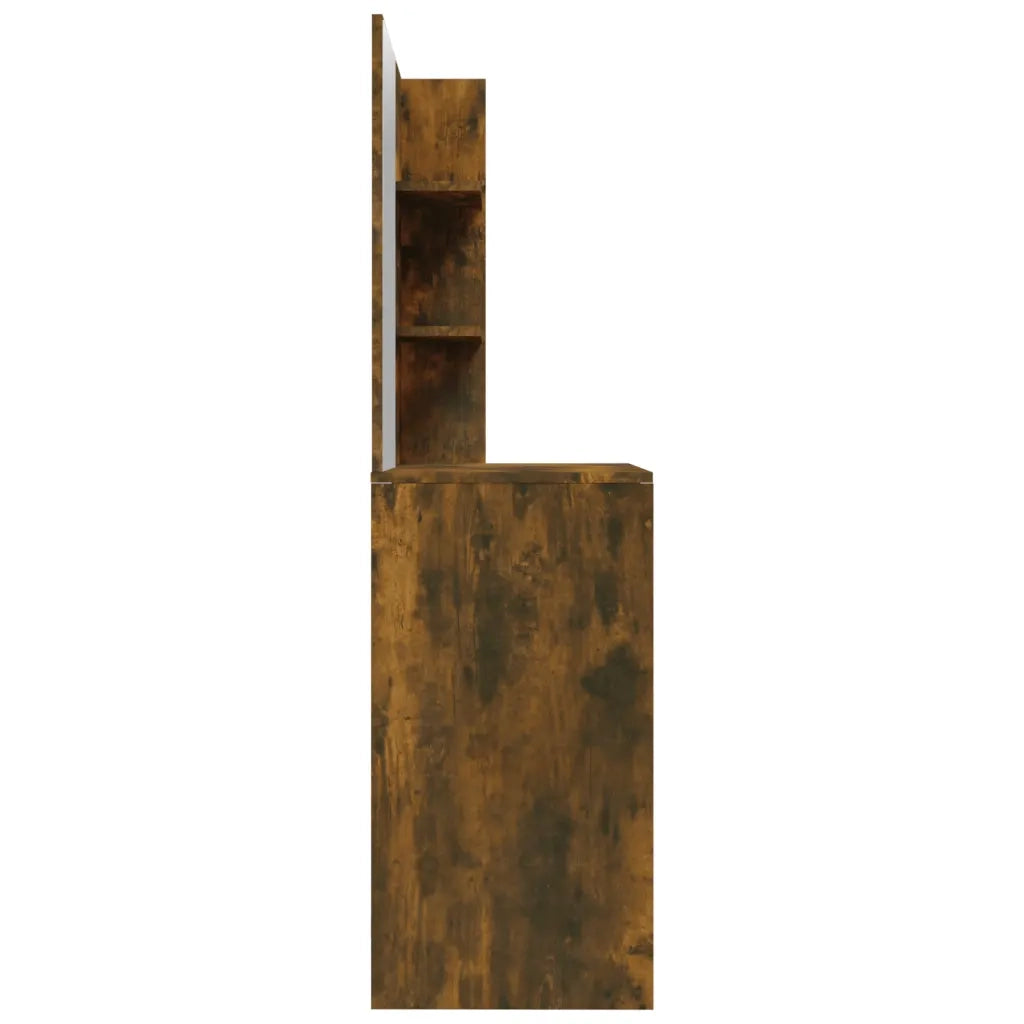 Toeletta | Tavolo da Trucco con Specchio Rovere Fumo 74,5x40x141 cm