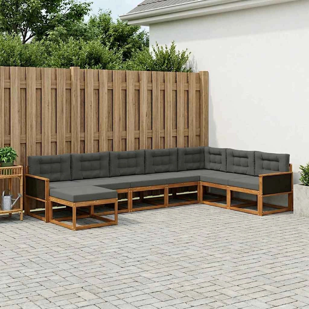 Set di divani da esterno 8 pz Naturale e Antracite 3382795