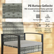 SET BISTRO DA 3 PEZZI PER 2 CON 2 POLTRONE E TAVOLINO, GRIGIO CHIARO
