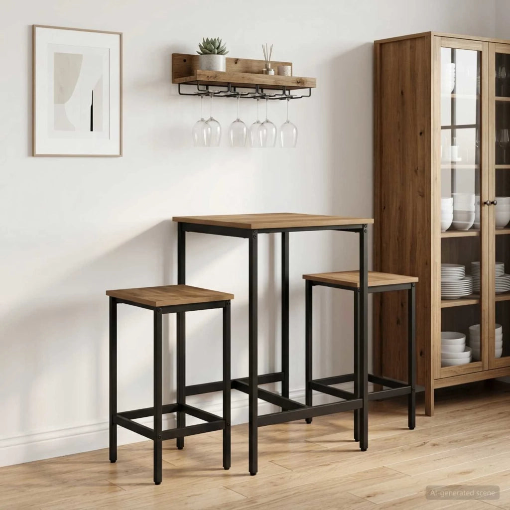 Sgabello da bar 2 pcs Rovere Artigianale 40 x 32 x 74 cm 8006156