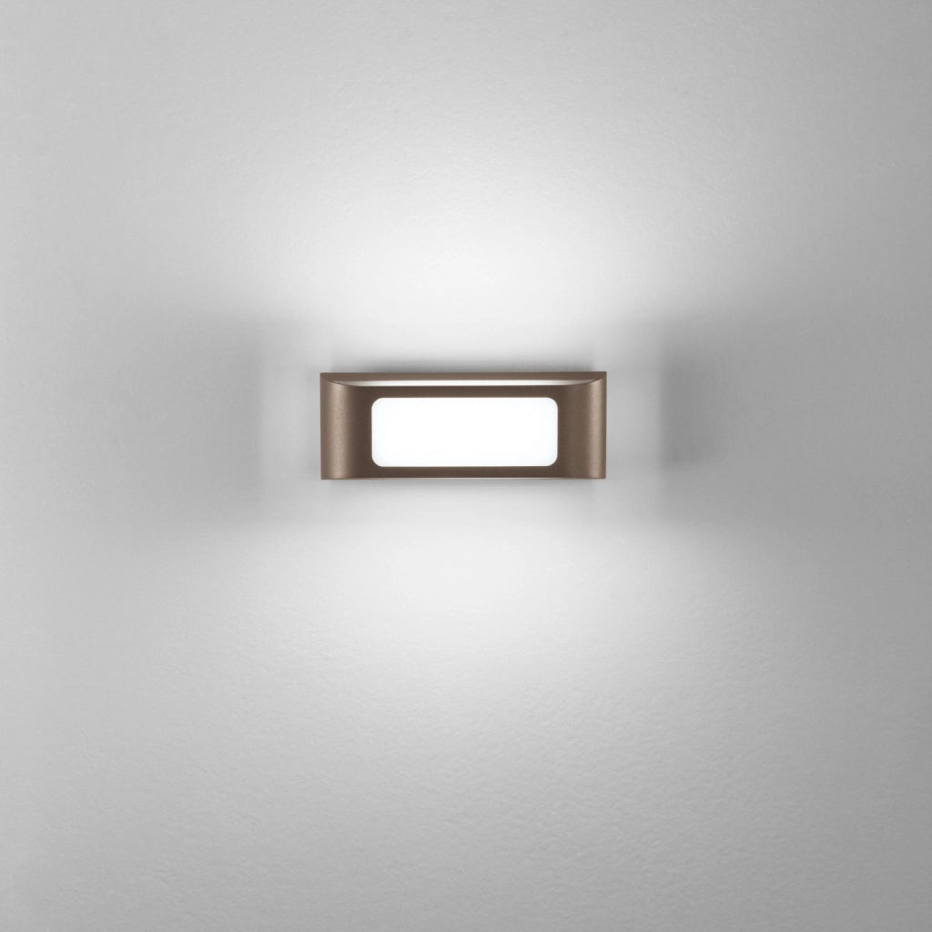 APPLIQUE BIEMISSIONE LED DESERT CORTEN 12W 1500LM CCT 3000 E 4000K IP65 25X5,3X9,5CM
