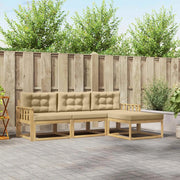 Set di divani da esterno 4 pcs Bianco e Beige Poliestere