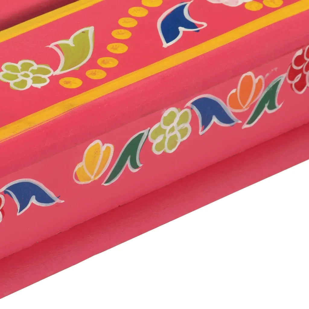 Tavolino salotto | Tavolino da caff¨¨ | Tavolino da Soggiorno Rosa Dipinto a Mano Legno Massello Mango