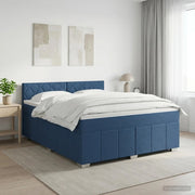 Letto box spring con materasso Blu 160 x 200 cm Tessuto 3451261