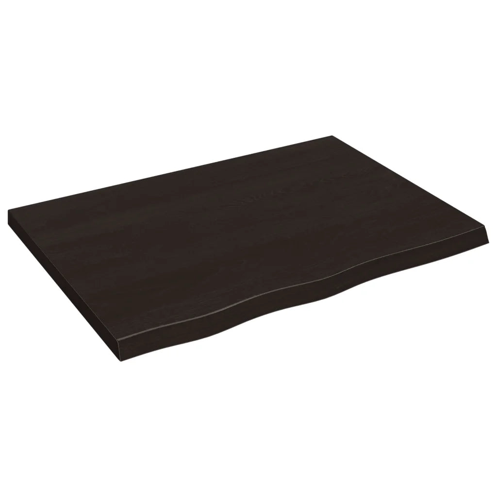 Ripiano Marrone Scuro 80x60x(2-4) cm Massello Rovere Trattatocod mxl 97365