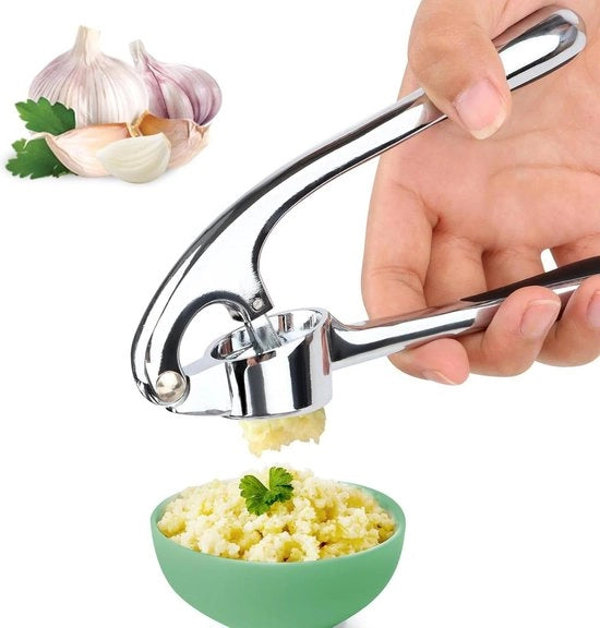 Strumento per l'aglio - affettatrice di aglio con manico facile da premere - attrezzo per tagliare l'aglio per più pasta d'aglio - facile da pulire - zinco