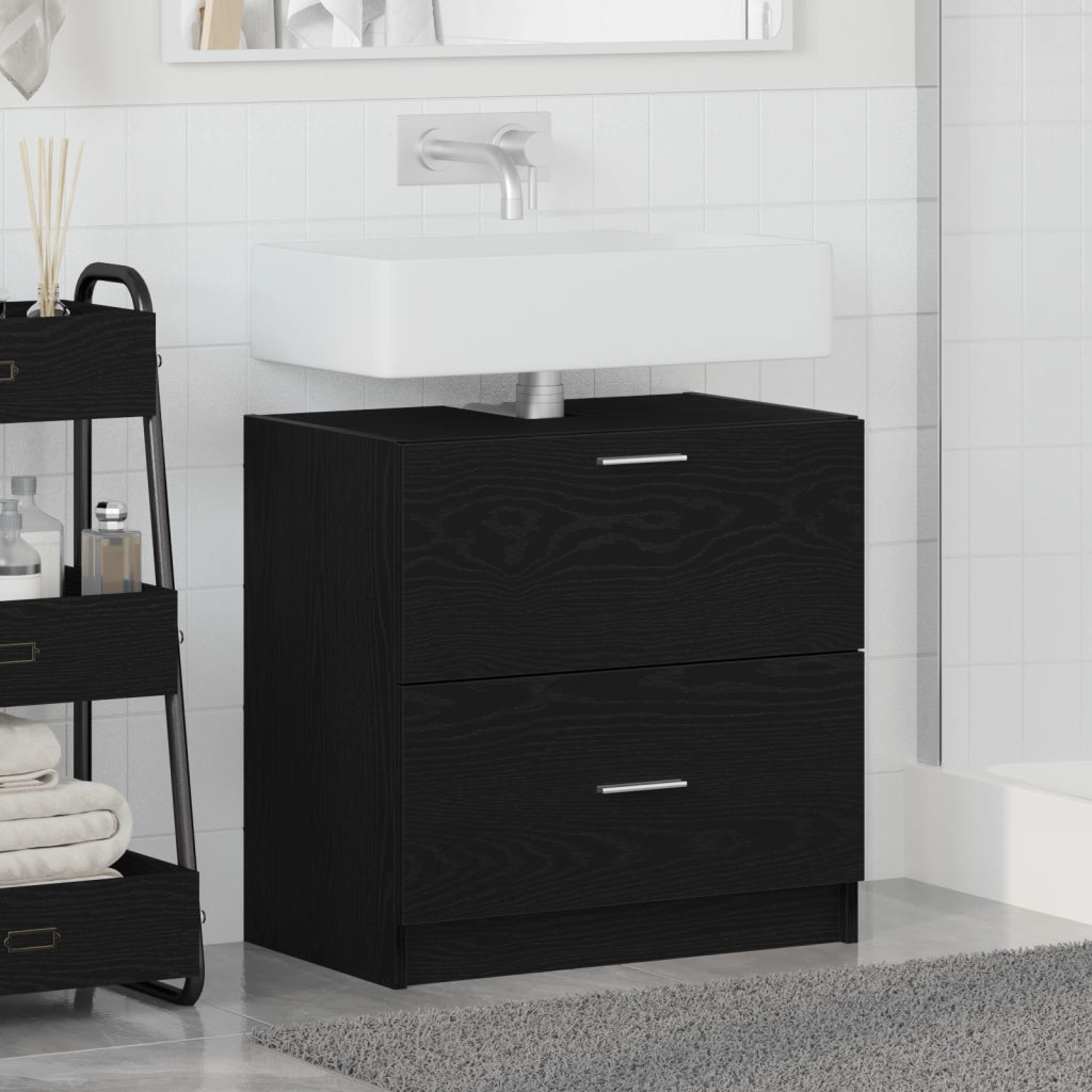 Mobile per Lavabo Quercia Nera 59x37x59 cm Legno Ingegnerizzato