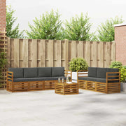 Set divani 8 pcs Naturale e Antracite Legno di Acacia Massello 3374472