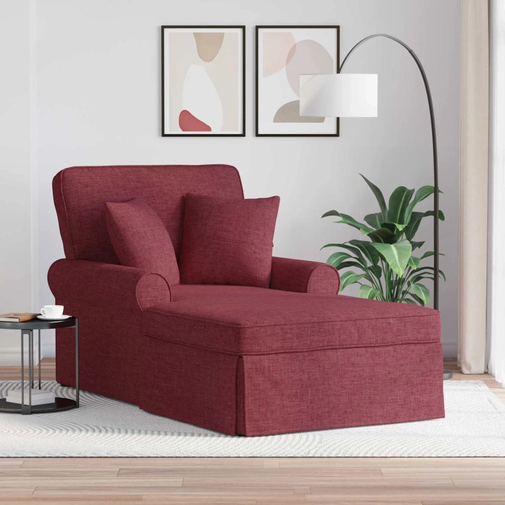 Chaise Longe con Gonna con cuscino 3 pz Rosso Vino Tessuto CFW9172798