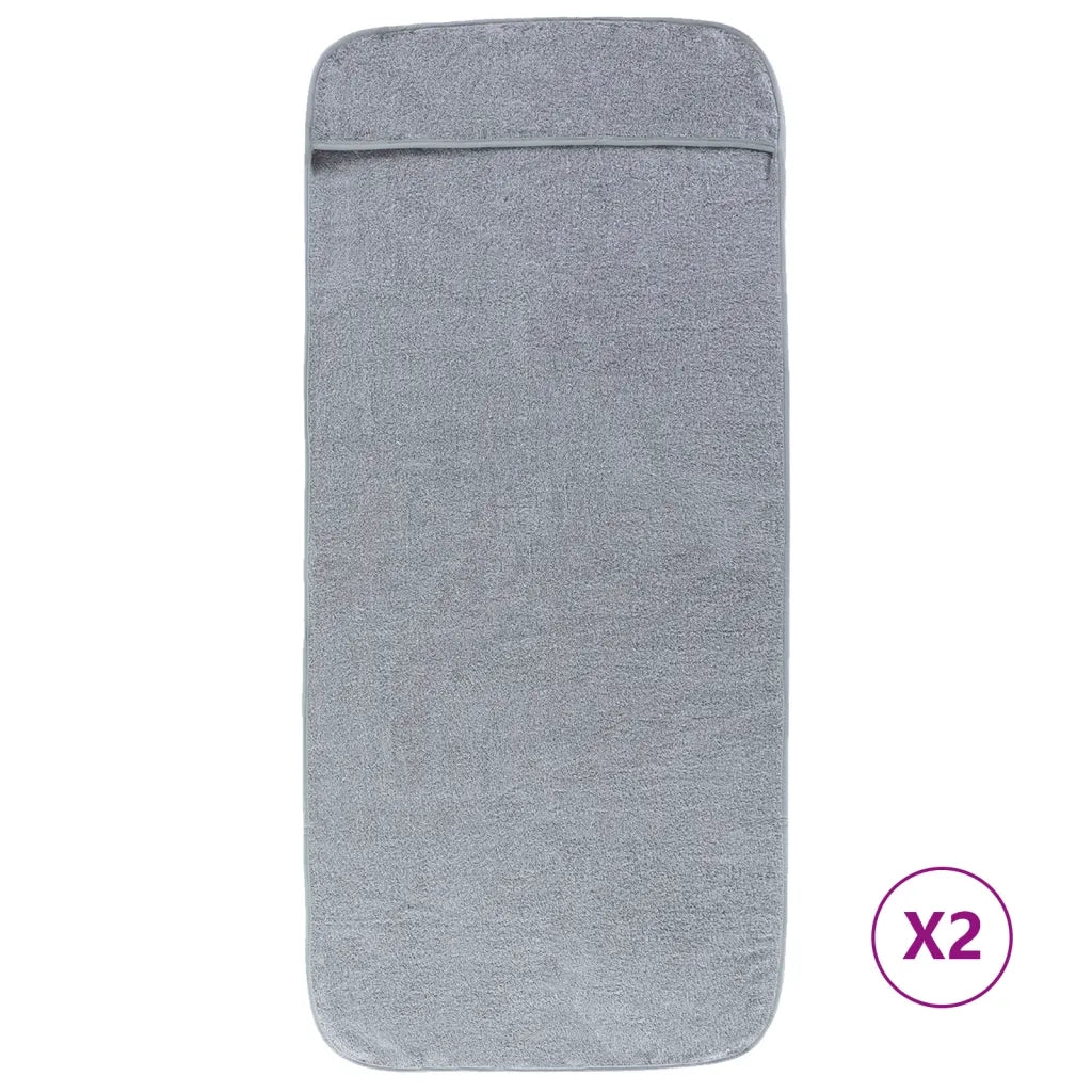 Asciugamani da Spiaggia 2 pz Grigi 60x135 cm Tessuto 400 GSM CFW1953738