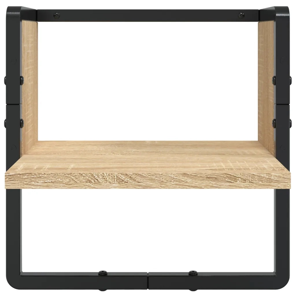 Set Mensole Parete con Aste 4pz Rovere Sonoma Legno Multistrato 836309