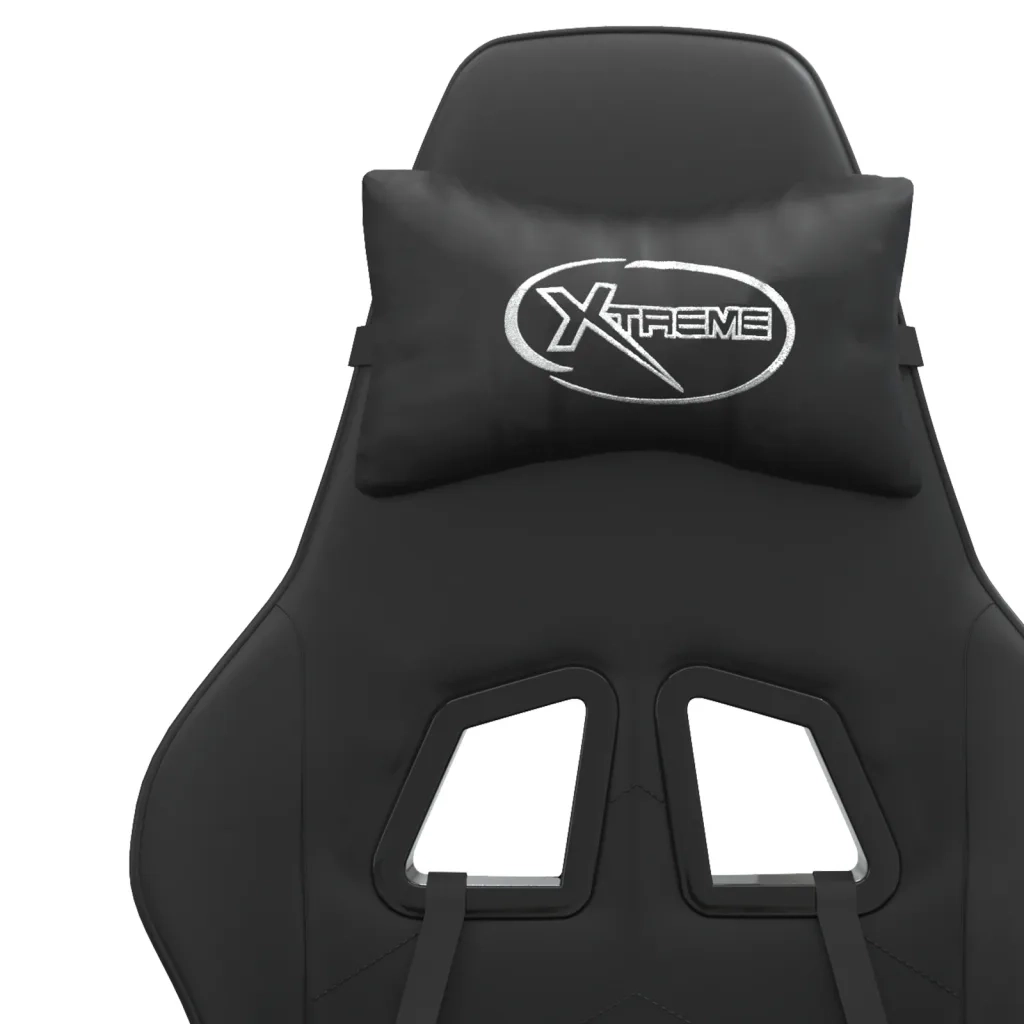 Sedia da Gaming Girevole Poggiapiedi Nero in Similpelle 349611