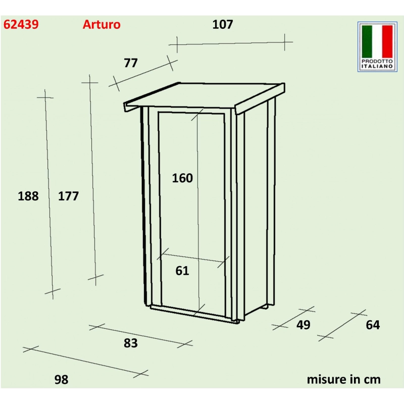 Casetta Bh16 Arturo Addossata 94x64 cm PSC pefc