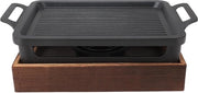 Grill a Rook Tafel Barbecue con Fiamma a Alcol - Dimensioni 106 x 79 Pollici - Piastra Grill Rimovibile - Base in Legno per Campeggio