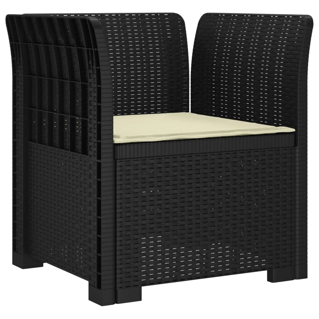 Poltrona a 1 Posto con Cuscino Aspetto Rattan PP Antracite 8011852