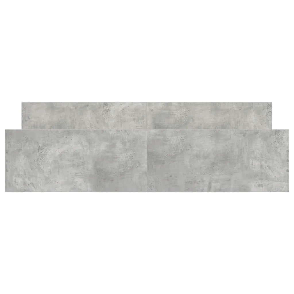 Giroletto con Testiera e Pediera-Struttura Letto Grigio Cemento 160x200 cm