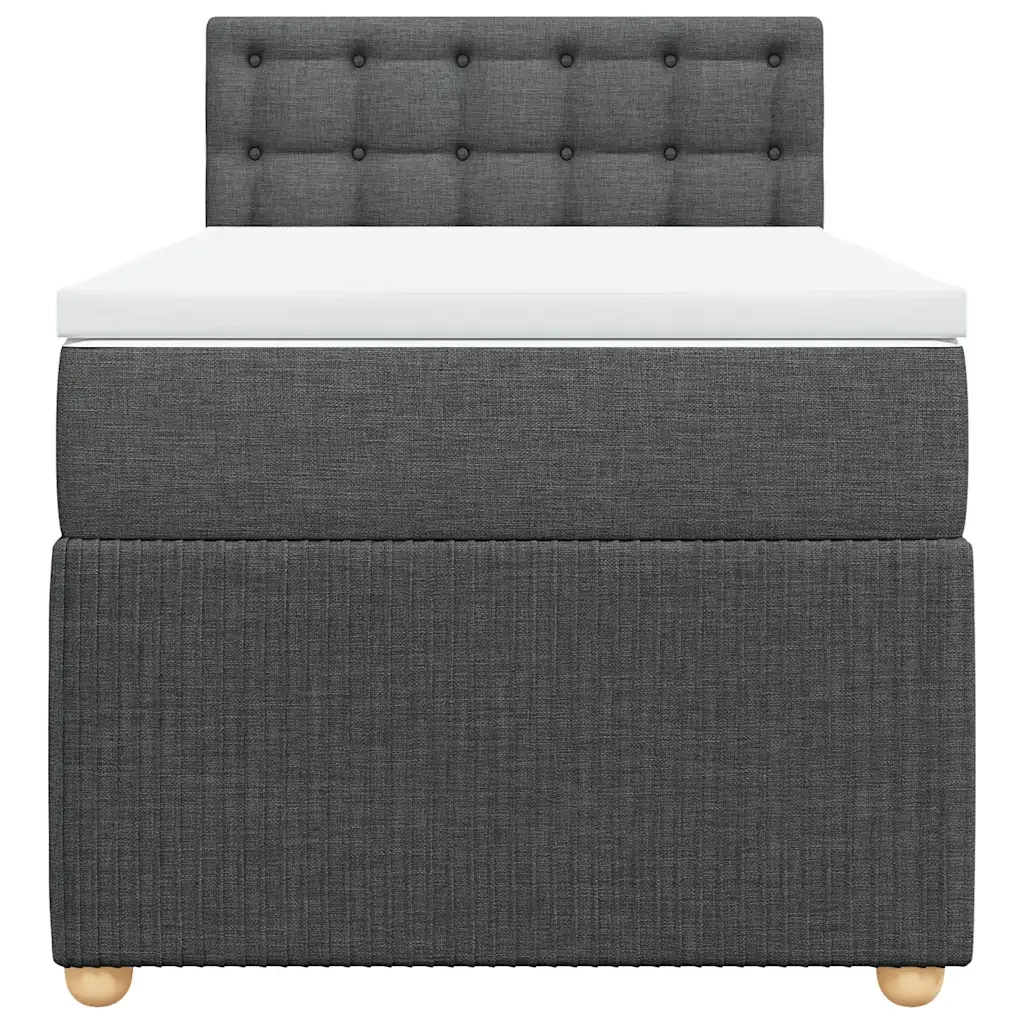 Giroletto a Molle con Materasso Grigio Scuro 80x200 cm Tessuto