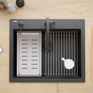 Lavello In Granito Kurt 110 Workstation Black Dotted