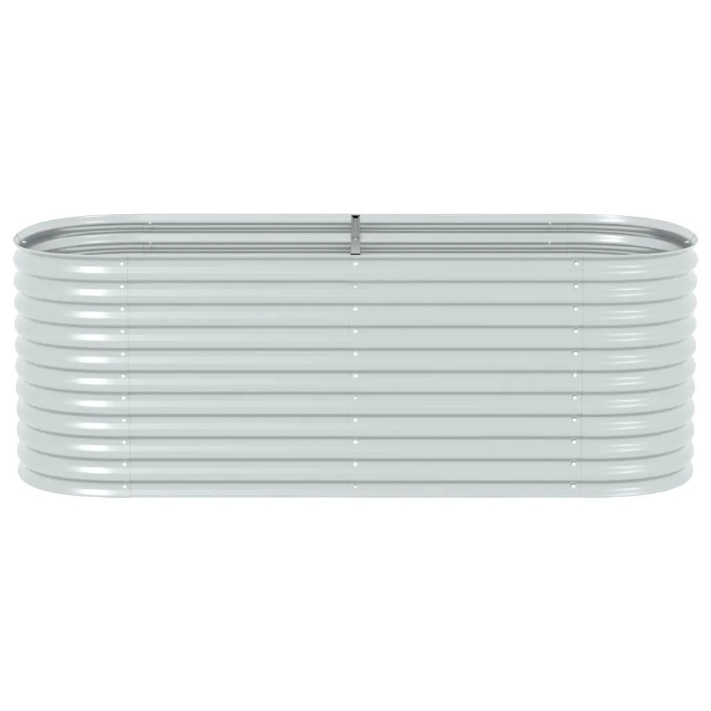 Letto Rialzato Giardino 240x80x81 cm in Acciaio Zincato Argento