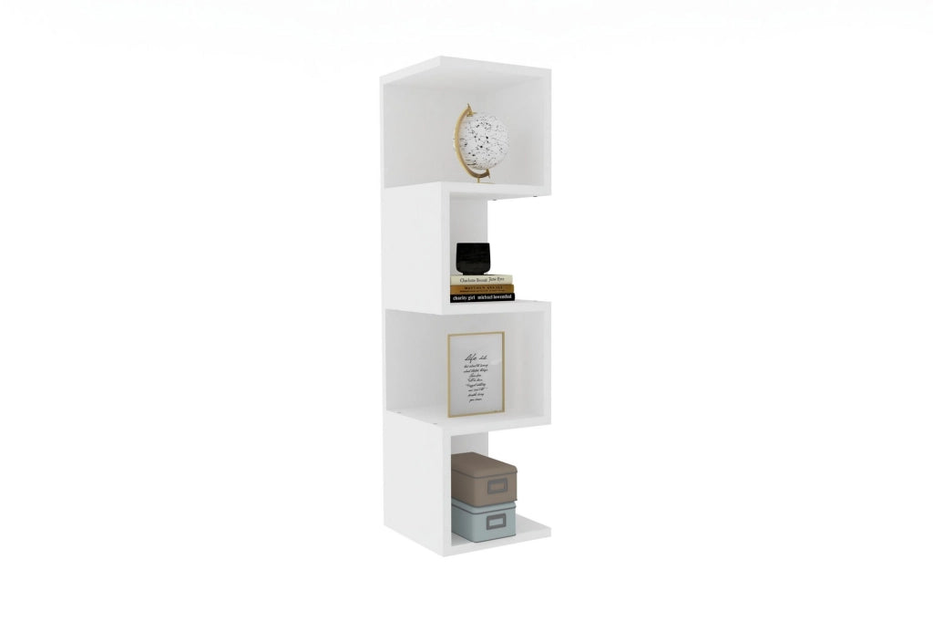 Libreria in legno "Alin" - 27 x 25 x 95 cm - Bianco