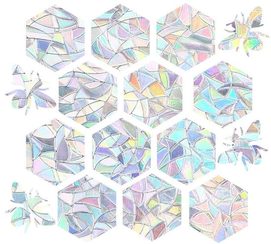 16 pacchi di adesivi per finestre in stile arcobaleno, adesivi per finestre antibatteria, adesivi per uccelli, allarme per finestre, adesivi a prisma - Prevenire gli incidenti con gli uccelli - Decorate le vostre porte di vetro