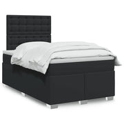 Giroletto a Molle con Materasso Nero 120x200 cm in Similpelle