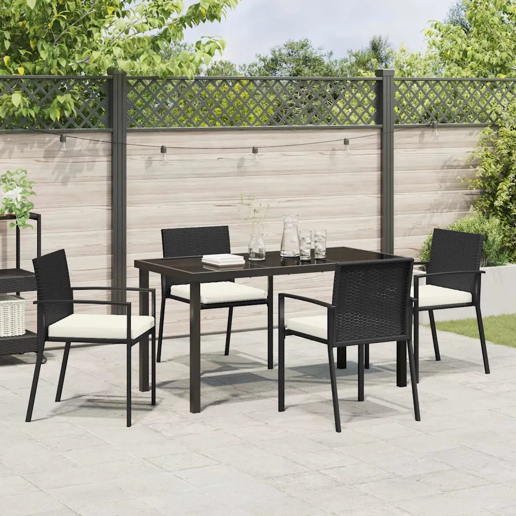 Set da Pranzo per Giardino 5 pcs Nero 3379235