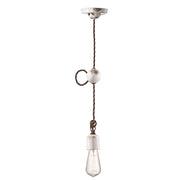 Sospensione Vintage Ceramica Bianca 1 Luce E27