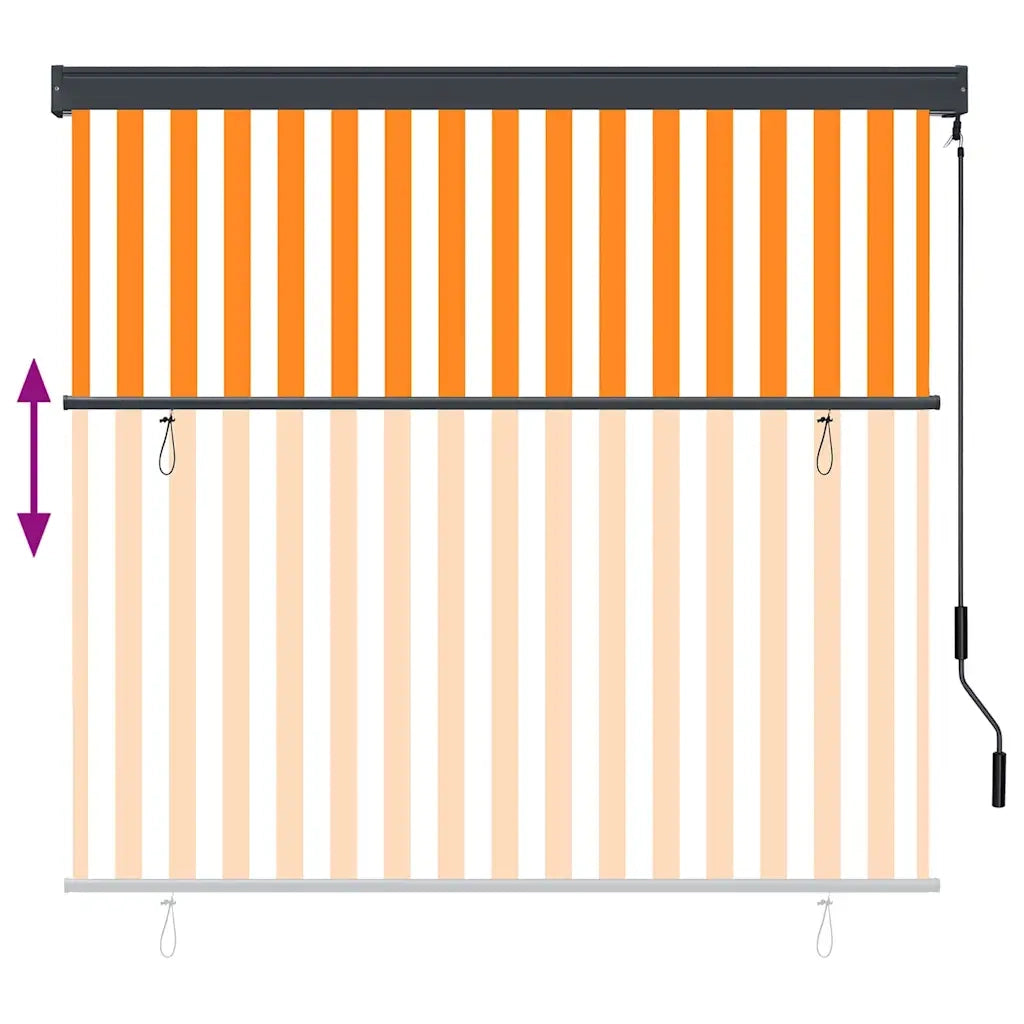 Tenda a rullo | Tenda avvolgibile Bianco e Arancione 180 x 250 cm