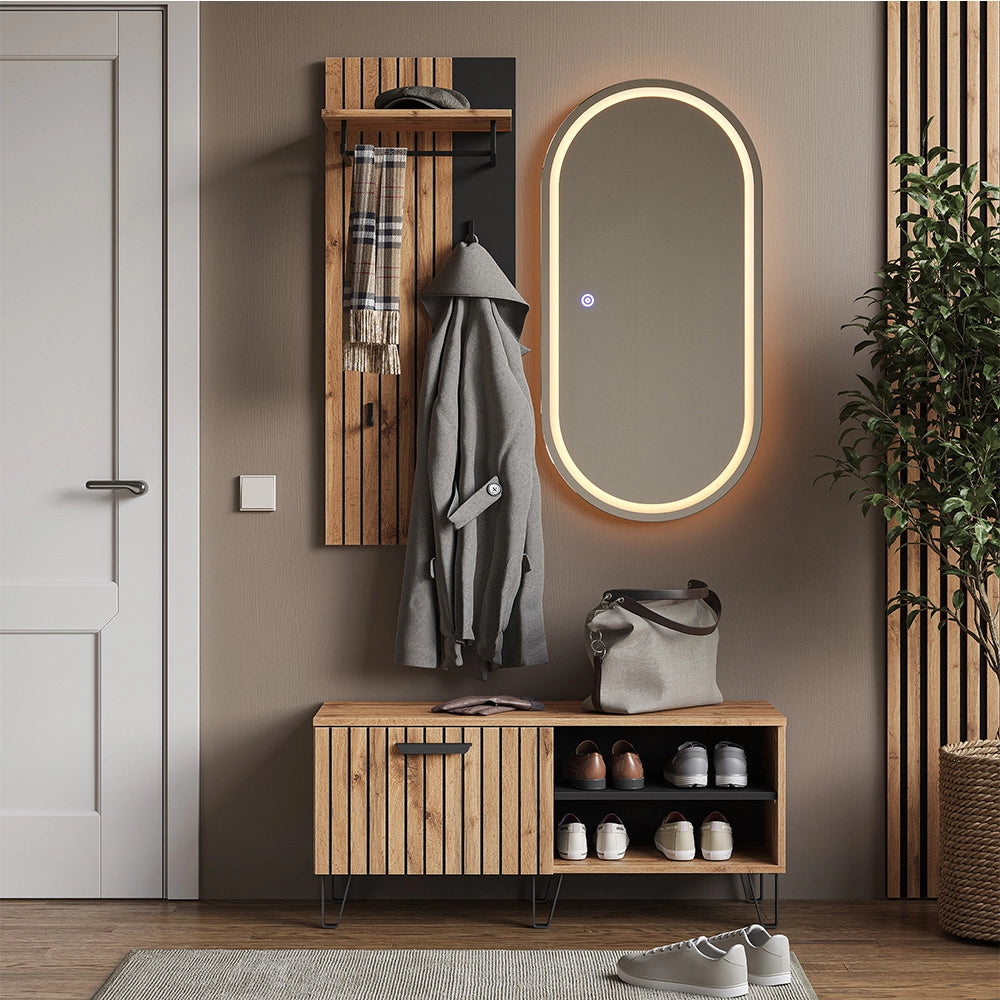 Vicco Scarpiera Quercia Wotan 60 x 168 cm con 4 scomparti